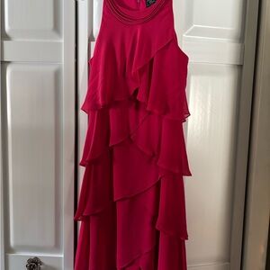 dressbarn Fuchsia Layered Midi Dress